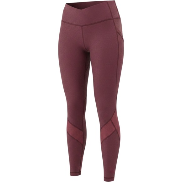 lululemon athletica Pants - Lululemon Tight Stuff Tight Burgundy Mesh Panel Running Leggings Pink Zip Size 6
